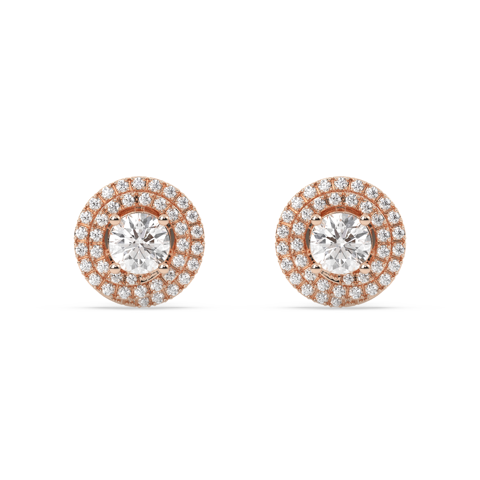 14K Gold Studded TW 3.52 Carat D Color VS1 Clarity Lab Grown Diamond Studs.
